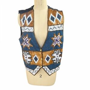 Vintage Modi sequin southwestern vest